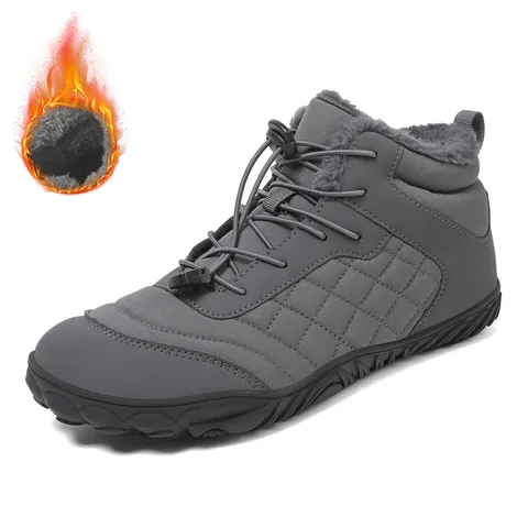 Winter Outdoor Schneestiefel Für Damen Herren Warm Plüsch Gefüttert Wanderschuhe Wasserdicht Kunstleder Gesteppte Stiefeletten