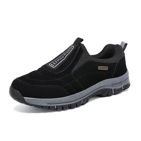 Scarpe da Camminata all'Aperto da Uomo Slip On Sneakers Casual Texture in Denim Scamosciato Scarpe Dad Taglie Forti Scarpe da Trekking Comode Suola in Gomma