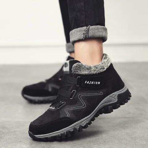 Winter Warm Fleece Lined Thicken Snow Boots For Men Women Outdoor Anti Slip Rubber Sole Sport Running Casual Cotton Shoes
