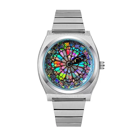 BOSME Unisex Quartz Watch Stainless Steel Strap Waterproof God's Eye Pointer Niche Artistic Design Fashion Wristwatch Gift