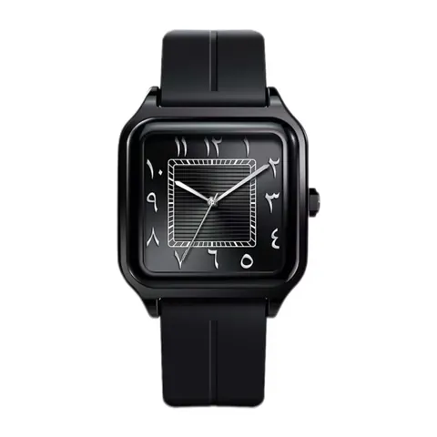 Reloj de Cuarzo Cuadrado para Hombre Esfera de Números Arábigos Con Calendario Caja de Aleación Correa de Silicona Moda Negocios Casual Reloj de Pulsera