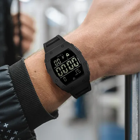 TOMI Montre Numérique de Sport pour Hommes Minimaliste Grands Chiffres Montre Électronique Lumineuse Alarme Montre Bracelet pour Étudiant Multi Fonction