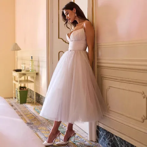 Sexy Backless Sling Tulle Midi Dress For Women Elegant Pleated Mesh Banquet Party Dress Christmas Formal Evening Dress