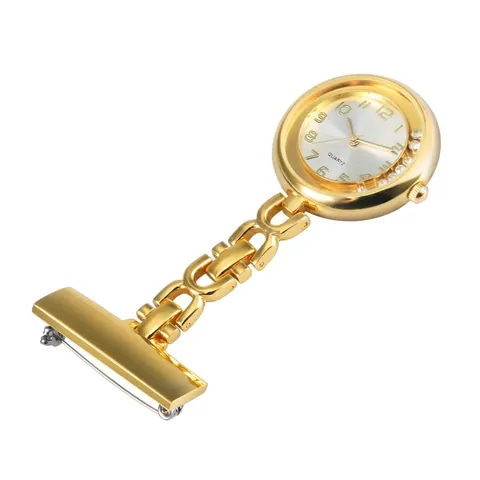 Montre Infirmière Lumineuse à Grand Cadran Alliage Strass Montre à Gousset Quartz Rétro pour Infirmières Médecin Montre Suspendue