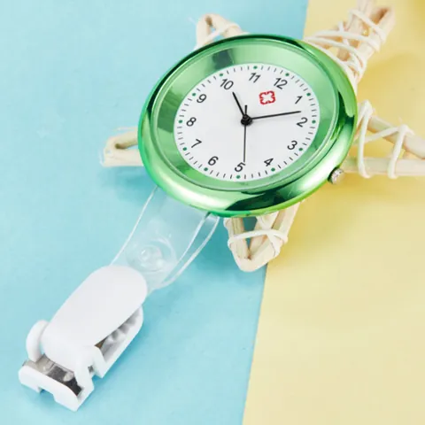 Quarz Krankenschwester Taschenuhr Mit Clip Medizinisches Geschenk Legierungsgehäuse Silikonarmband Bunte Hängeuhr