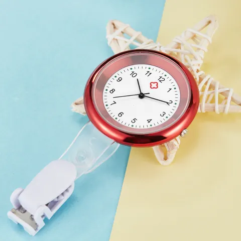 Quarz Krankenschwester Taschenuhr Mit Clip Medizinisches Geschenk Legierungsgehäuse Silikonarmband Bunte Hängeuhr
