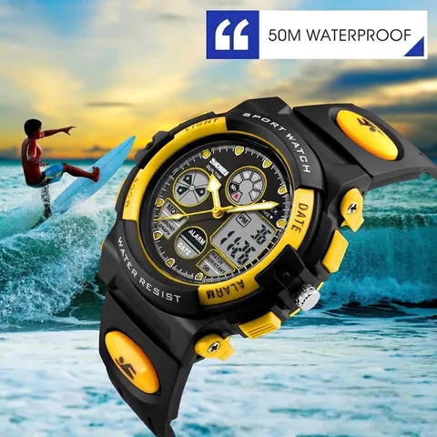 Skmei Kids Sports Watch Multifunctional Waterproof Electronic Watch For Students Pointer Digital Dual Time Wristwatch