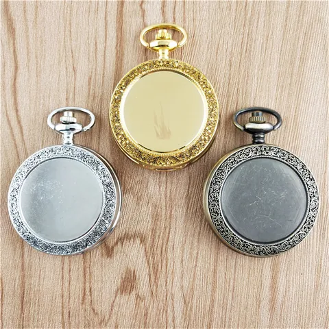 Pendente Testa per Orologio da Taschino DIY Vintage con Catena Lega Intagliata Floreale Custodia per Orologio Accessori