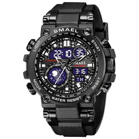 Montre Numérique de Sport pour Hommes Double Affichage Alliage Tactique Militaire Étanche Montre Électronique pour Course