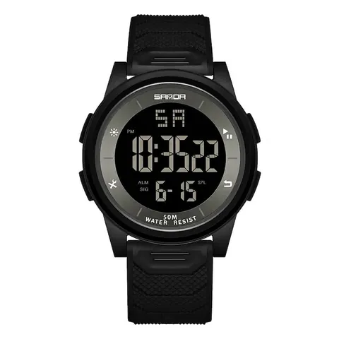 SANDA 6107 Digitale Sportuhr Für Damen Herren Leuchtend Wasserdicht 50M Elektronische Uhr TPU Armband ABS Gehäuse Modeuhr
