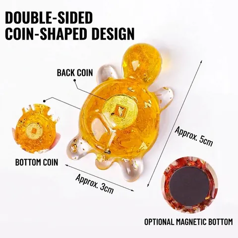 Natural Crystal Resin Turtle Lucky Money Turtle Ornament Home Office Car Decoration Handmade Crystal Chips Figurine Gift