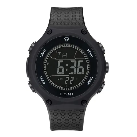 TOMI Sport Digitaluhr Für Herren Wasserdicht Herren Elektronische Armbanduhr Mit LED-Hintergrundbeleuchtung Datum Woche Anzeige TPE Armband Outdoor Mode Zeitmesser
