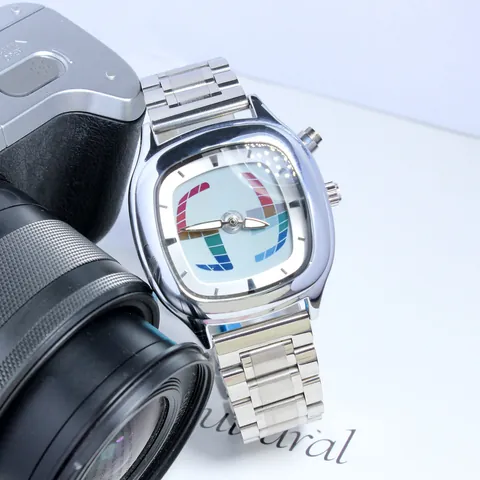 Montre Homme Y2K Rétro Millennial Double Affichage Quartz Bracelet Alliage Imperméable Mode Design de Niche