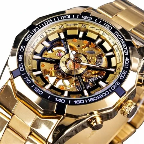 Montre Mécanique Automatique Forsining pour Hommes Design Squelette Alliage Mode Sport Business Avec Tachymètre