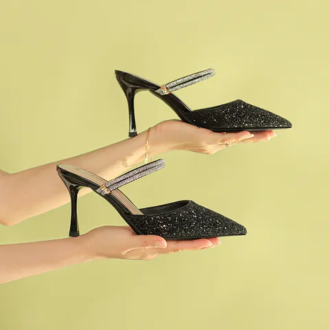 Sandali con Tacco Alto a Spillo Eleganti da Donna con Glitter e Strass Scarpe da Sera Scintillanti per Matrimonio e Festa