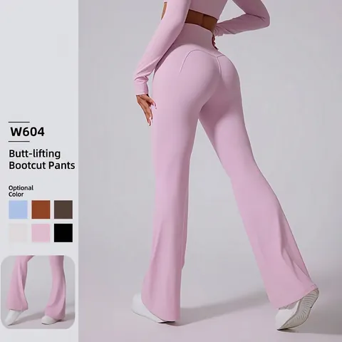 High Waisted Flared Yoga Pants for Women Brushed Fabric Tummy Control Slimming Fitness Leggings Bootcut Sports Trousers