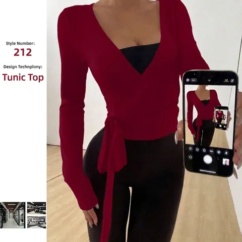 Women's Long Sleeve Yoga Wrap Top Sun Protection Breathable Cotton Modal Slim Fit Athletic Workout Shirt