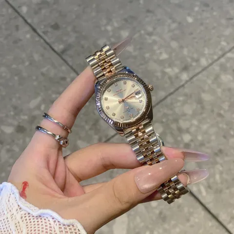IBSO Reloj de Lujo para Mujer Negocios Retro Aleación Acero Inoxidable Strass Calendario Impermeable de Cuarzo Brazalete Jubilee