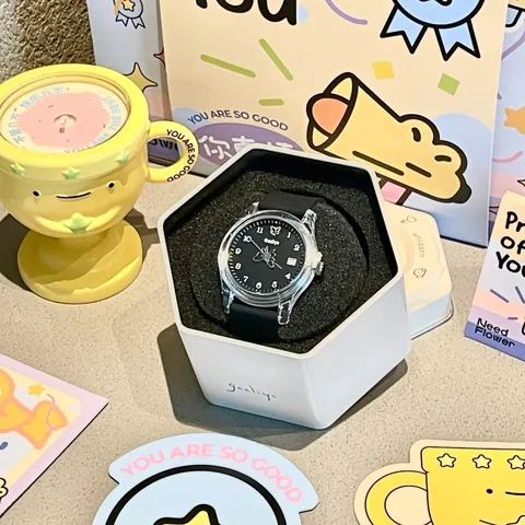 Montre à Quartz Minimaliste en Silicone Gccliyo pour Étudiants Boîtier Transparent Cadran Papillon Avec Coffret Cadeau