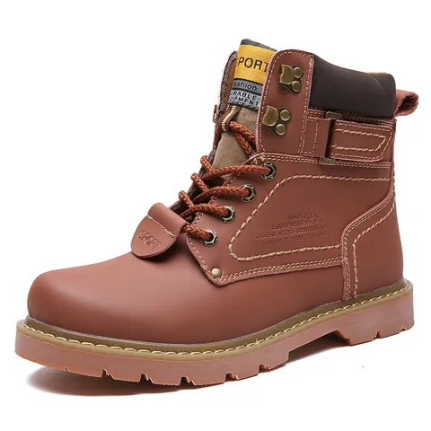 Men Genuine Leather Goodyear Welted Work Boots Retro Casual Ankle Boots Breathable Non-Slip Outdoor Autumn Winter Shoes