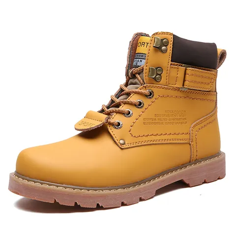 Men Genuine Leather Goodyear Welted Work Boots Retro Casual Ankle Boots Breathable Non-Slip Outdoor Autumn Winter Shoes