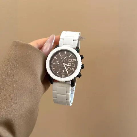 Fashion Large Dial Quartz Watch For Women Sporty Silicone Strap Dopamine Colors Waterproof Luminous Multi-dial Commuter Wristwatch