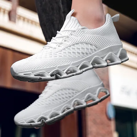 Herren Atmungsaktive Klingen Laufschuhe Flyknit Sneaker Leicht Sportlich Lässig Wandern Turnschuhe Mode Große Größe Schuhwerk