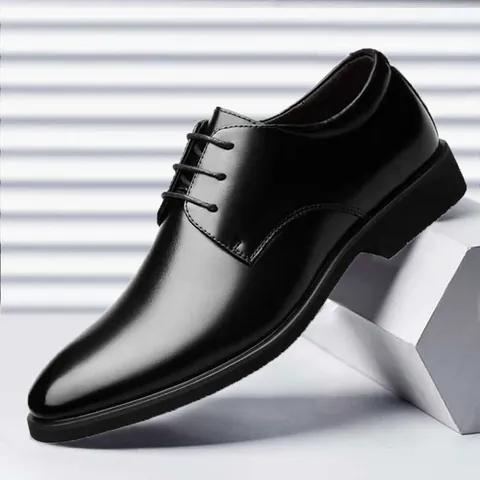 Men Business Formal Leather Shoes PU Leather Lace-up Low-top Breathable Casual Dress Shoes Office Wedding Party Plus Size For Men