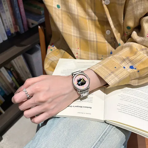 Süße Cartoon Kopfhörer Katze Studenten Armbanduhr Für Mädchen Legierung Strass Schleife Quarz Uhr Für Kinder