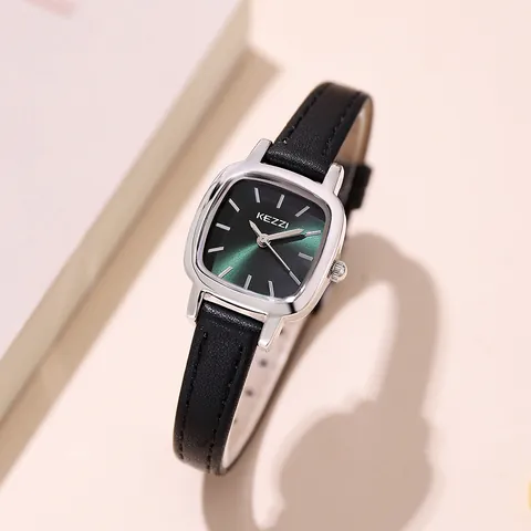 Minimalistische Damenarmbanduhr Vintage Quadrat Gehäuse Lederarmband Quarzuhr Für Studenten Modische Dress Watch