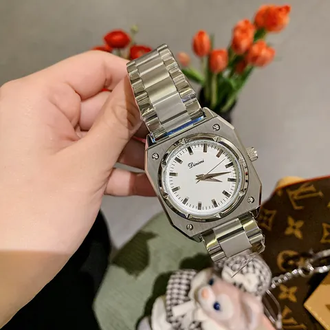 Women Fashion Octagonal Quartz Watch Elegant Alloy Steel Band Pointer Display Waterproof Casual Commute Wristwatch