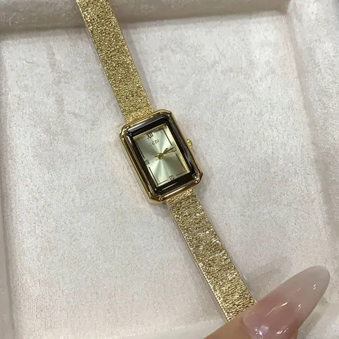 GEDI Women Small Square Quartz Watch Retro Minimalist Alloy Waterproof Wristwatch Rectangular Dial Elegant Fashion Dress Watch For Ladies