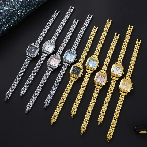 Orologio da Polso Donna Retrò Quadrato al Quarzo Chaoyada Lusso in Lega a Catena Moda Analogico Orologio Elegante per Signora Regalo