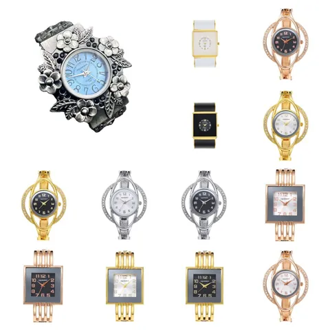 Orologio a Bracciale al Quarzo da Donna in Lega con Strass Cassa Quadrata Ovale Orologio da Polso Minimalista per Donna Regalo Gioielli