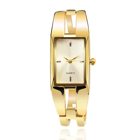Orologio a Bracciale da Donna in Oro Elegante Quadrante Rettangolare in Lega al Quarzo Orologio da Polso da Donna Casual