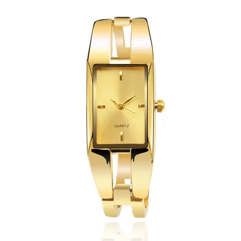 Orologio a Bracciale da Donna in Oro Elegante Quadrante Rettangolare in Lega al Quarzo Orologio da Polso da Donna Casual