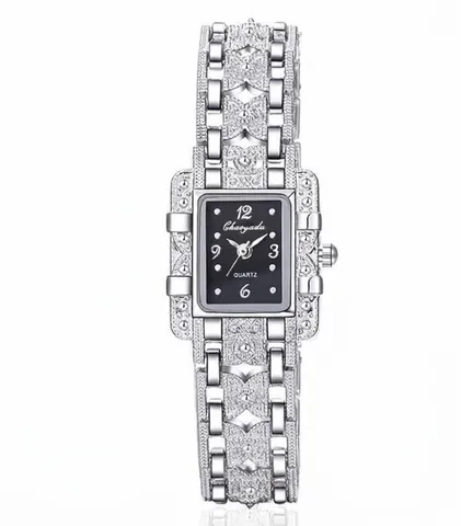 Luxury Roman Style Women Square Rhinestone Watch Fashion Alloy Metal Band Quartz Wristwatch For Ladies Party Casual Jewelry