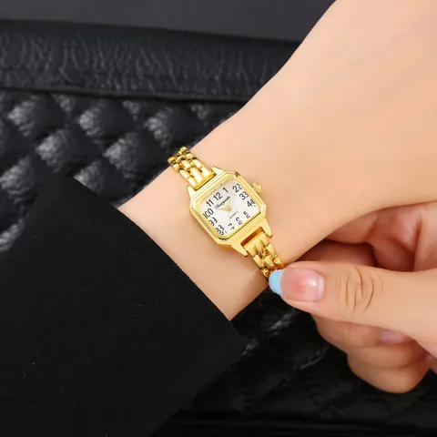 Orologio da Polso Donna Retrò Quadrato al Quarzo Chaoyada Lusso in Lega a Catena Moda Analogico Orologio Elegante per Signora Regalo