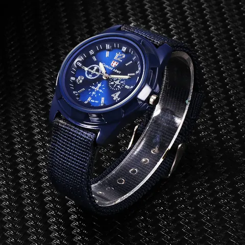 Men's Outdoor Military Sport Watch With Canvas Strap Alloy Quartz Wristwatch For Men Casual Sporty Fashion Jewelry