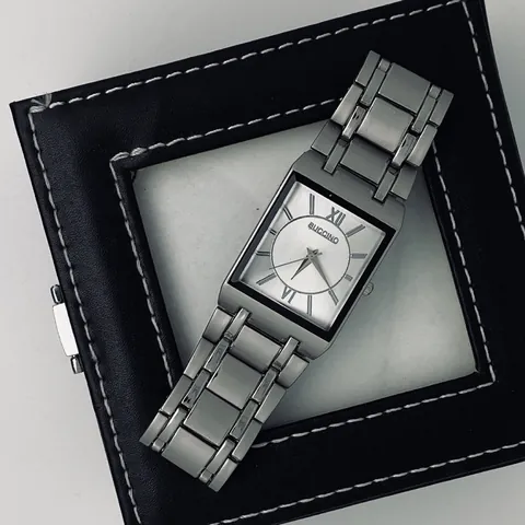 BUCCINO Men's Business Quartz Watch Square Dial Fashion Two-Tone Gold Silver Stainless Steel Strap Formal Wristwatch