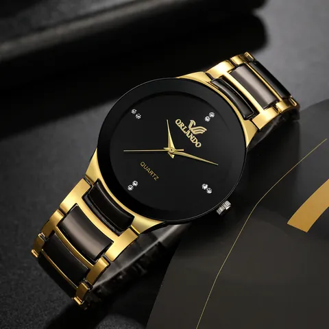 Orologio al Quarzo in Acciaio Inossidabile Business Casual per Uomo Donna Stile Britannico Quadrante in Strass Orologio Analogico Moda
