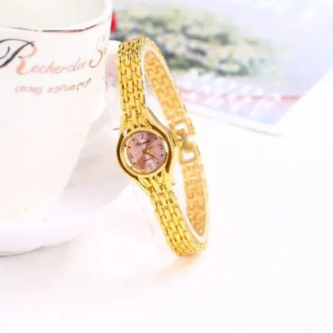 Orologio da Donna in Quarzo a Bracciale Cinturino in Maglia di Lega Piccolo Quadrante Rotondo Elegante Orologio da Polso Gioiello