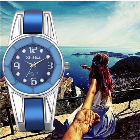 Orologio da Uomo Xinhua al Quarzo a Polsino in Lega con Strass Geometrico per Affari Casual Abbigliamento Quotidiano Gioielli