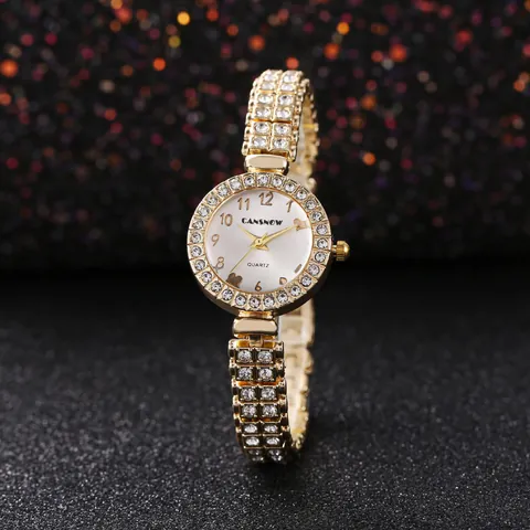 Lussuoso Orologio al Quarzo con Strass da Donna Oro Oro Rosa Moda Orologio da Polso in Lega Analogico per Donna Gioielli Regalo