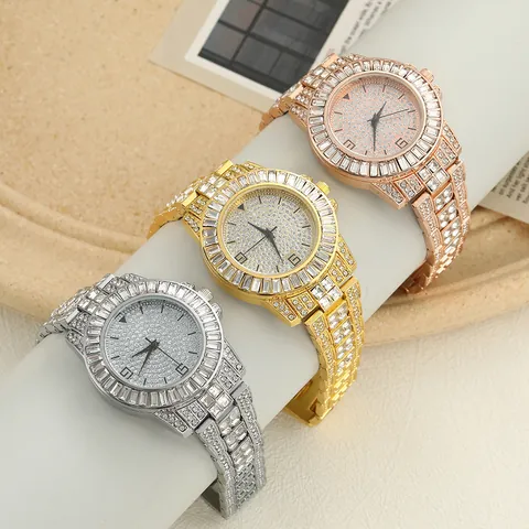 Women's Fashion Full Rhinestone Quartz Watch Luxury Starry Night Big Dial Alloy Steel Strap Wristwatch For Daily Party Jewelry