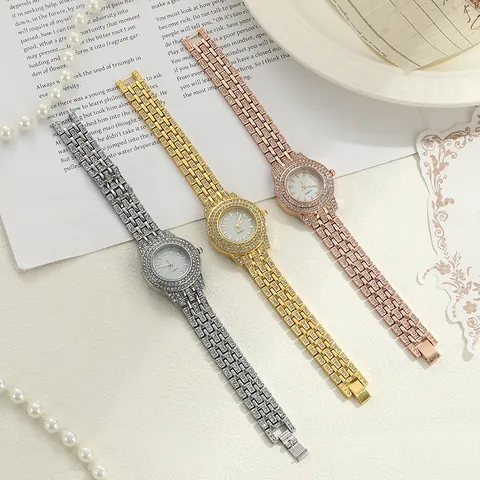 Women Fashion Starry Sky Rhinestone Quartz Watch Zinc Alloy Slim Bracelet Strap Elegant Ladies Wristwatch Jewelry Gift