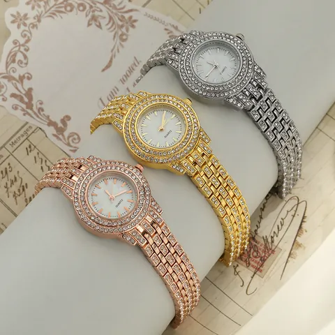 Women Fashion Starry Sky Rhinestone Quartz Watch Zinc Alloy Slim Bracelet Strap Elegant Ladies Wristwatch Jewelry Gift