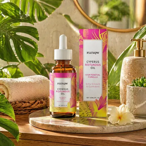 Huile De Soin Après Épilation FLEXQW Au Cyperus Rotundus Pour Apaiser Et Nourrir La Peau Après Le Rasage Formule Naturelle