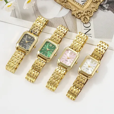 Women Luxury Rectangular Quartz Watch Fashion Stainless Steel Band Casual Analog Wristwatch For Ladies Party Accessories