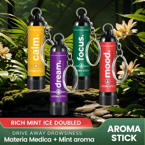 Draagbare Nasale Inhalator Aroma Stick Met Sleutelhanger Verfrissende Pepermunt Verlicht Slaperigheid Voor Reizen Werk Studie Dagelijks Gebruik
